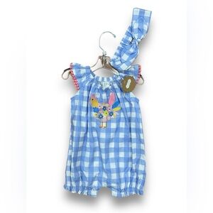 Mudpie: Chicken Embroidered Bubble with headband